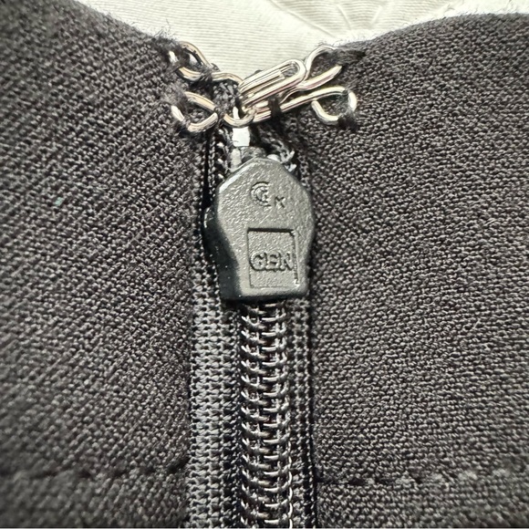 DKNY Midi Ruffle Cap Sleeve Crewneck Zipper Back Dress - Black - Size 4 - Picture 9 of 14